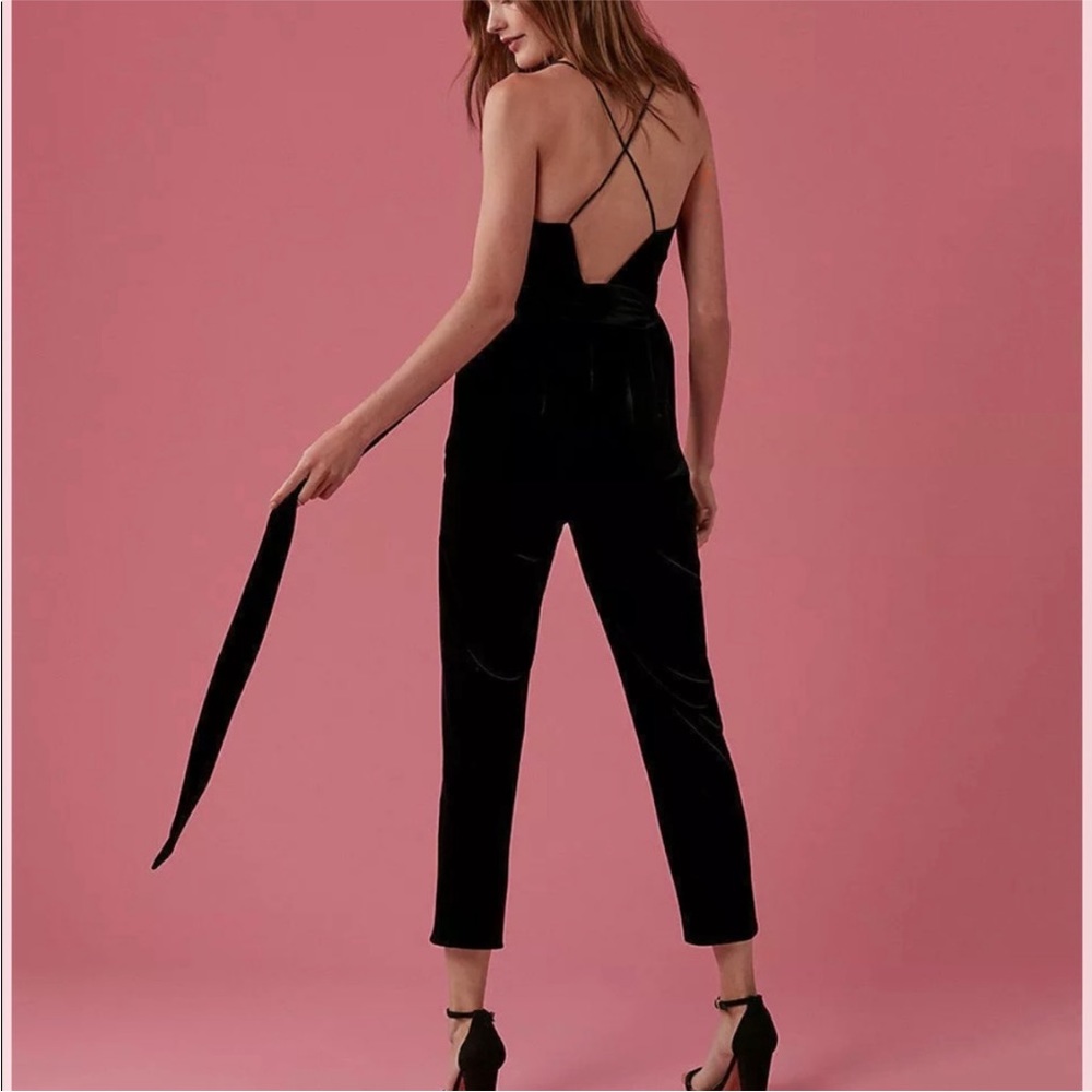 Express Black Velvet Jumpsuit